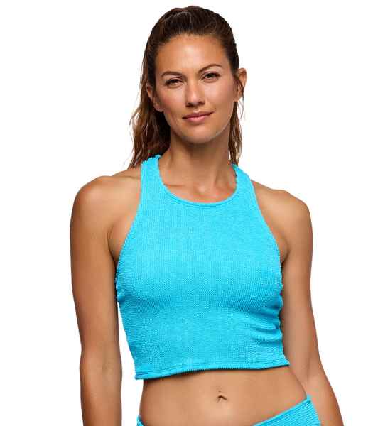 Next Good Karma Crinckle High Neck Swimsuit Top